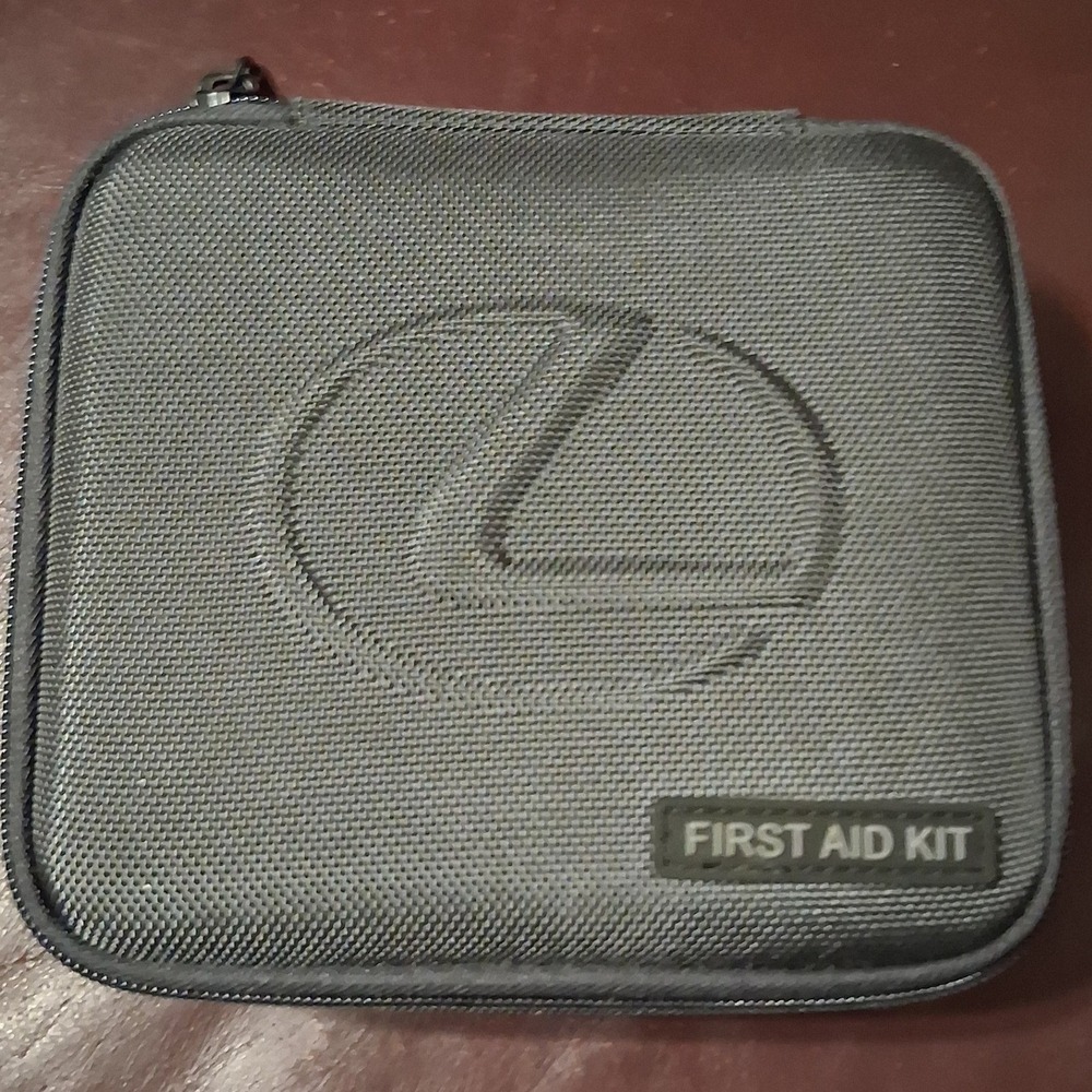 Lexus OEM First Aid Kit Grey Zippered Hard Shell Case Car Emergency Supplies